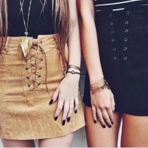 Lf corduroy lace up skirt